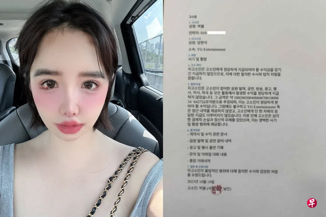 2NE1朴春突告前东家欠钱文件格式错误惹议| 联合早报