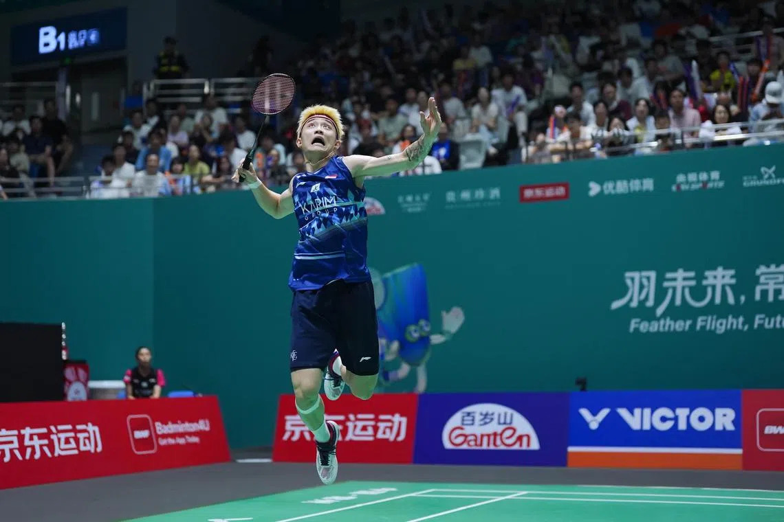郑加恒首轮不敌印尼强敌佐纳丹，中国公开赛遭遇开门黑。（王慧摄）