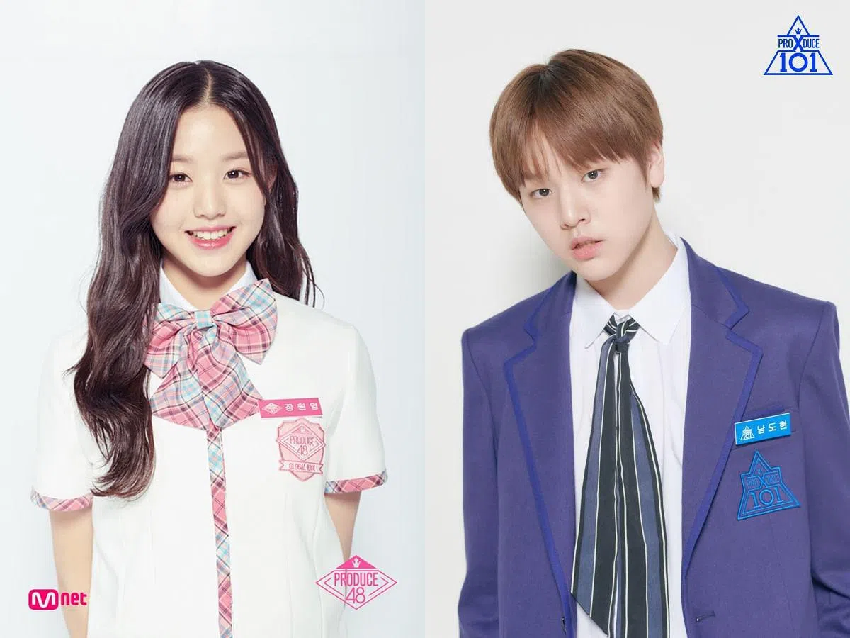 因张员瑛（左）及南道贤的年纪，“Produce48”及“Produce X 101”更改直播时间。