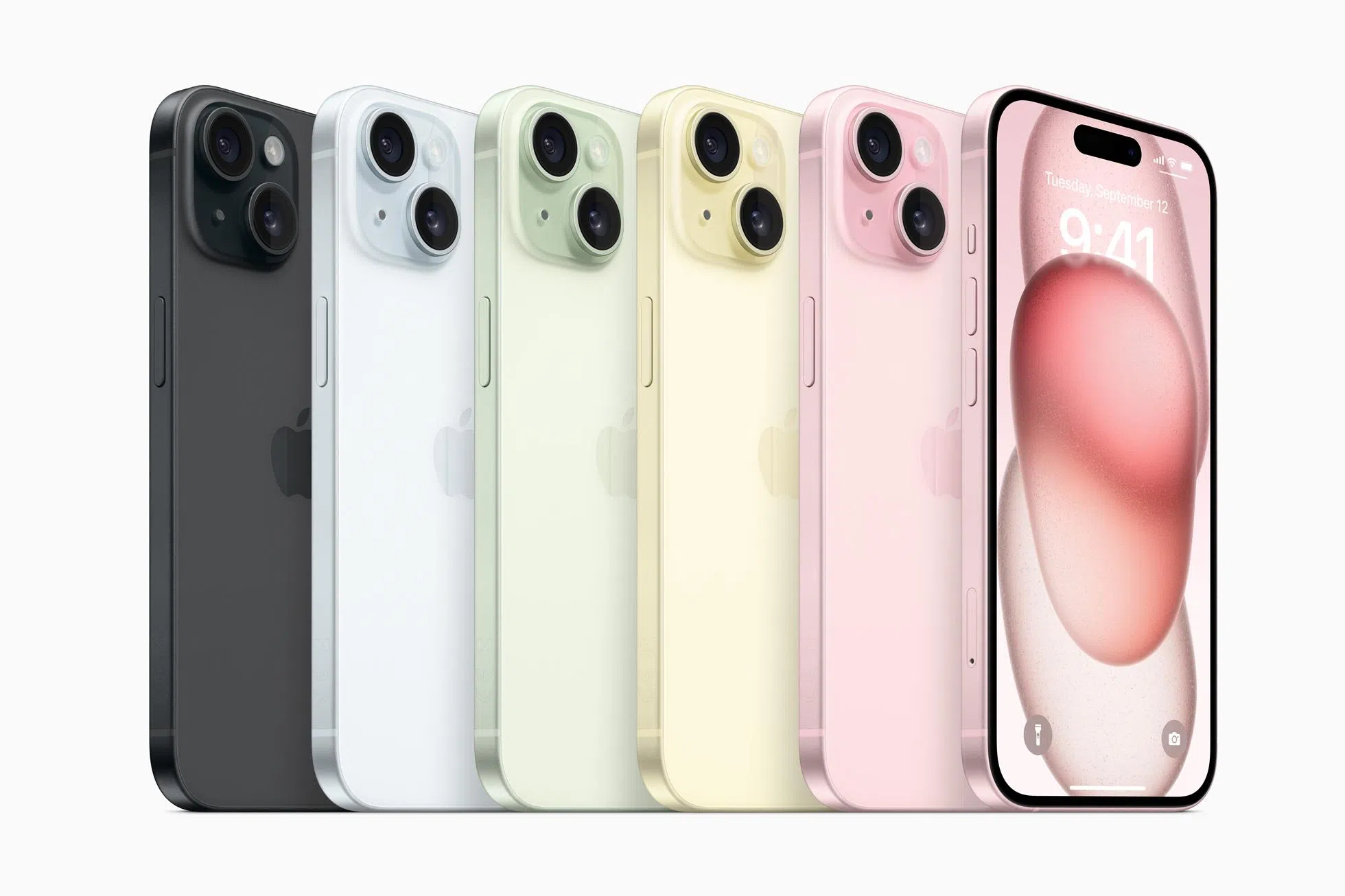 iPhone 15系列采用“灵动岛”胶囊打孔设计。（苹果提供）