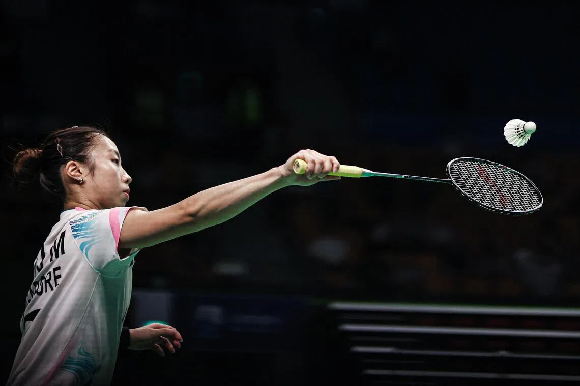 杨佳敏在赛前膝盖出现不适，赛中不得不弃赛。 （Badmintonphoto提供）