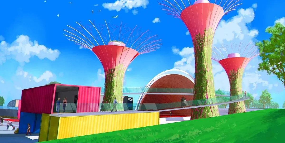 Cobbleland的设计灵感来自新加坡一些知名地标。（受访者提供）