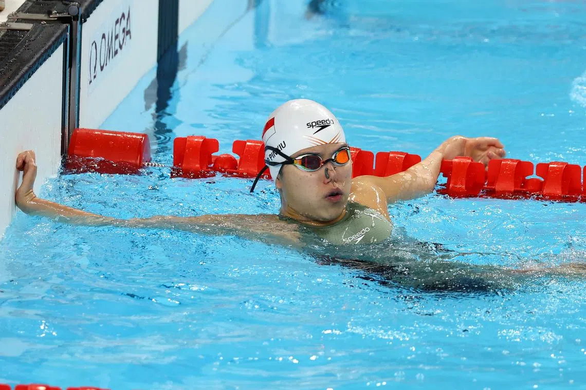 叶品秀卫冕女子50米仰泳S2级金牌。（新加坡体育理事会提供）