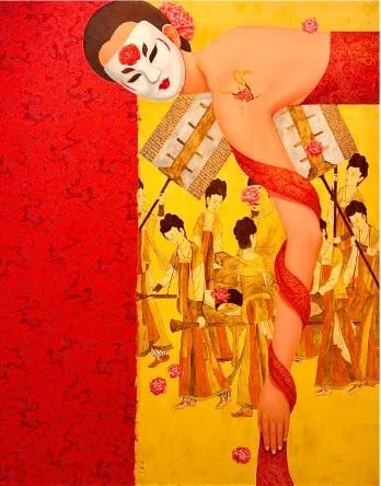 陈月丽 （1953 -2022）油画《蝴蝶的忧郁》（153 x 122cm，2005），售价$7000。（Art Seasons画廊提供）