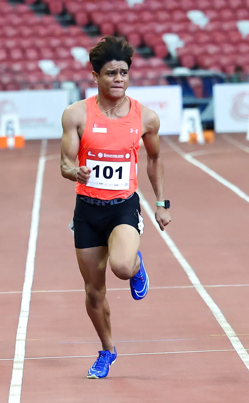 马克·路易斯获世界田联发放的外卡，将在他的奥运会首秀角逐100米项目。（档案照片）