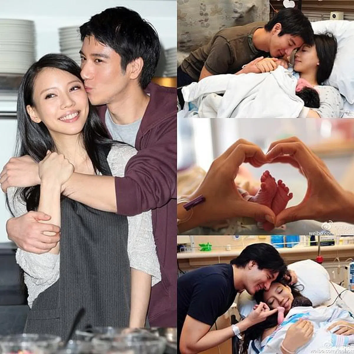 王力宏和李靓蕾在孩子来临前后的幸福合影，如今已成往事。（IG/微博）