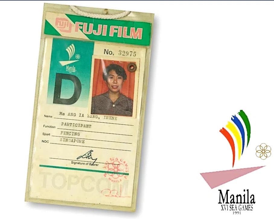 洪爱玲曾以新加坡国家队代表身份参加1991年东运会并摘下银牌。（受访者提供）