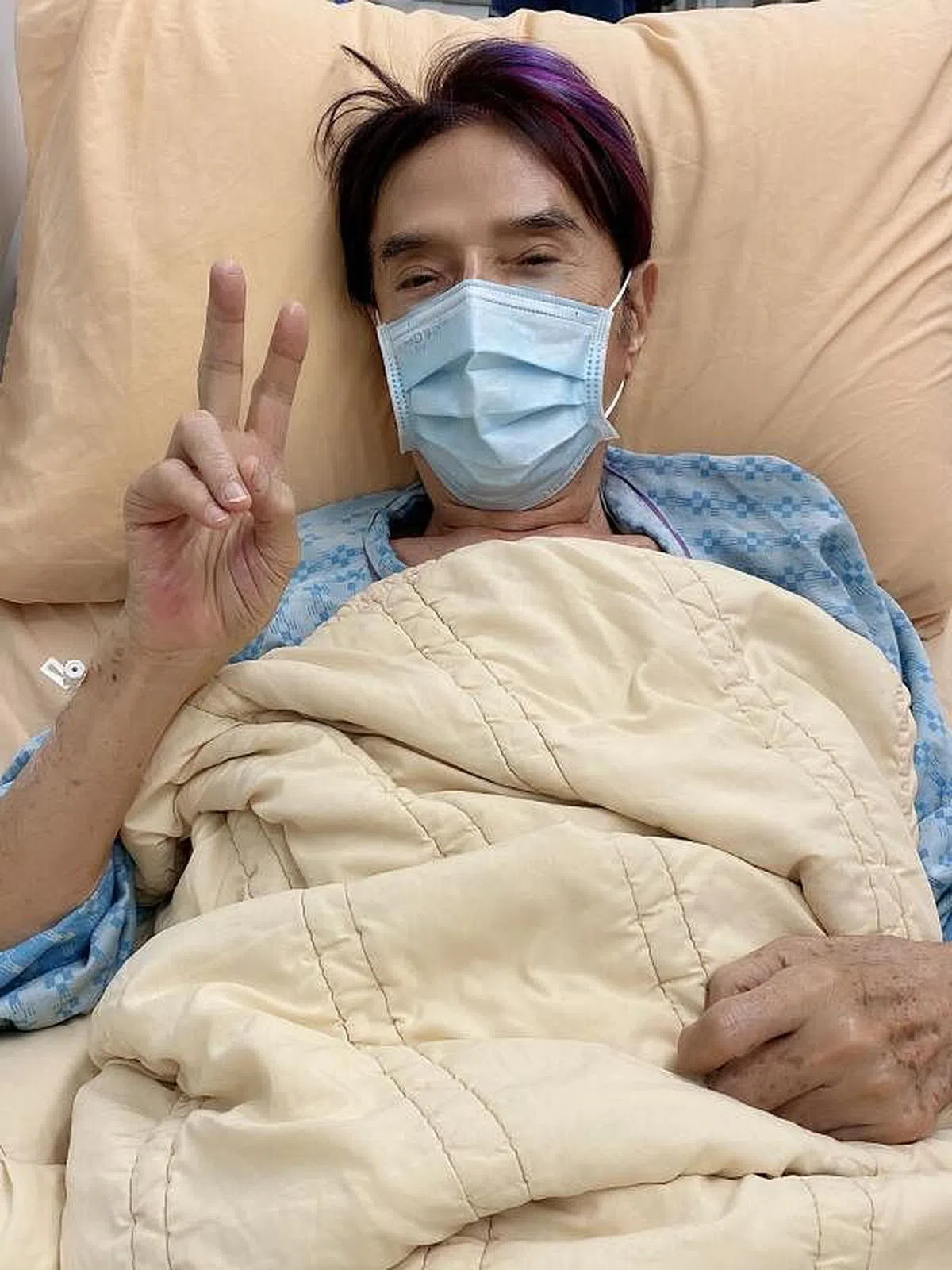 林冲去年3月中在台湾入院动手术，险象环生。（受访者提供） 