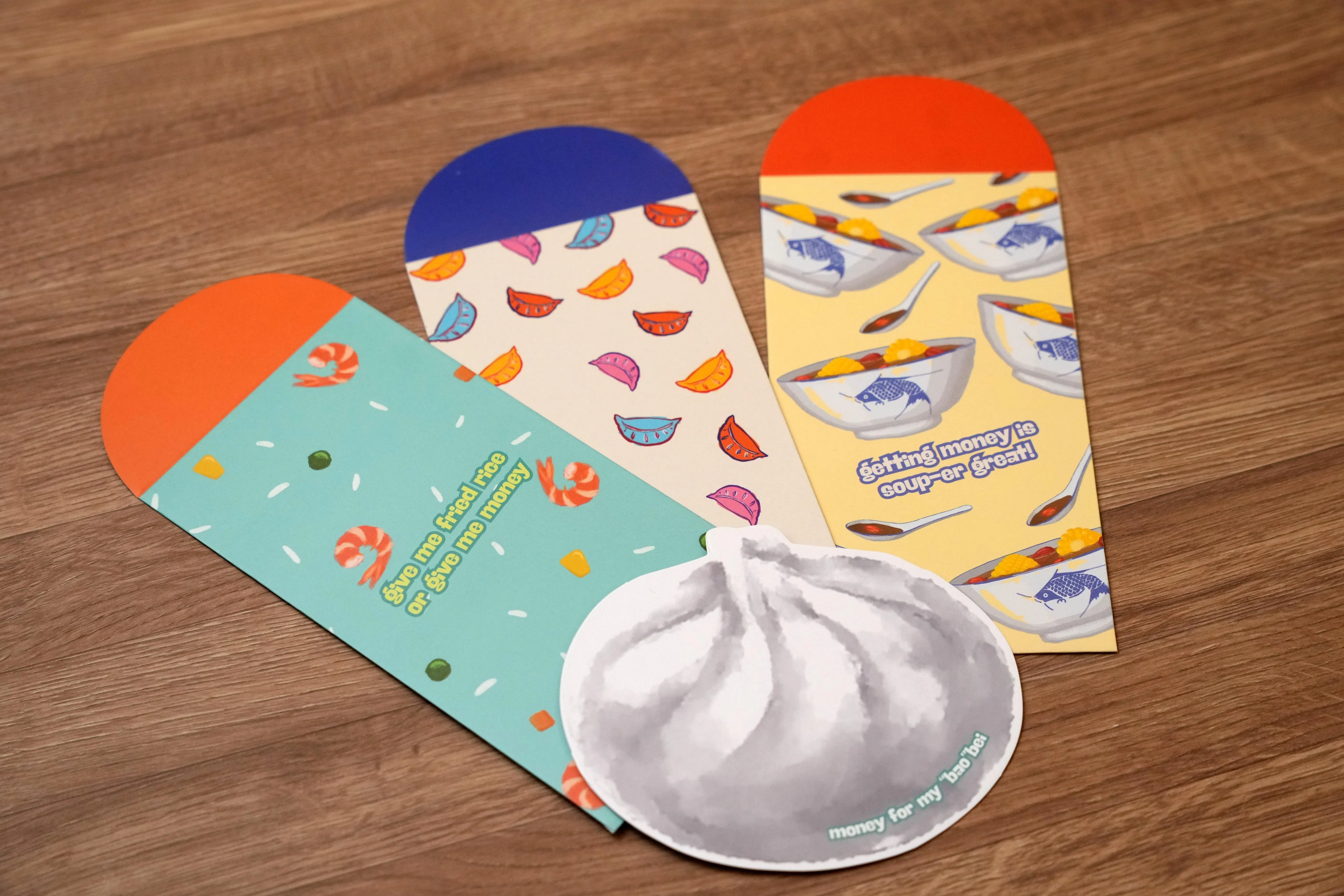 “Mamalois is 35”推出美食主题红包，有水饺和包点。（谢智扬摄）