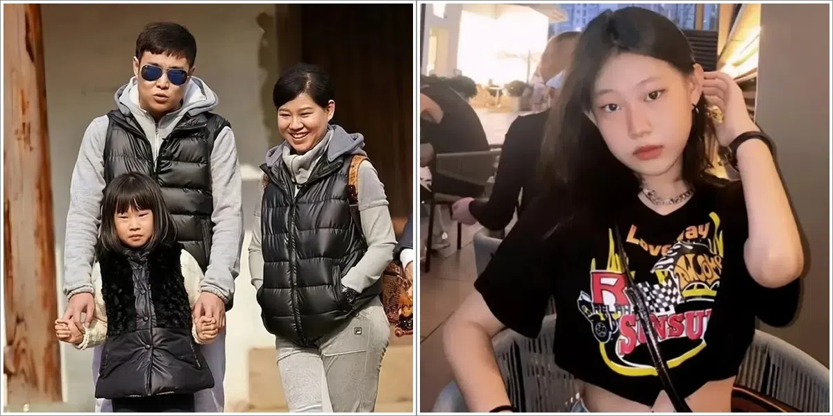 小沈阳2014年曾携老婆和七岁的女儿上亲子真人秀《人生第一次》（左图），没想到节目播出后，沈佳润因为长相饱受网友攻击，不过沈佳润后来可谓女大十八变（右）。（互联网）