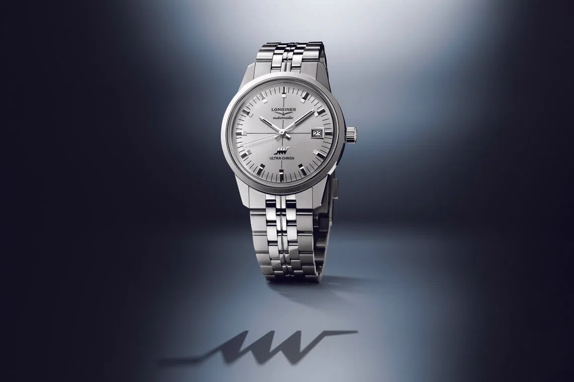2025年全新Ultra-Chron Classic，灵感源自1967年的经典款式。（浪琴表提供）