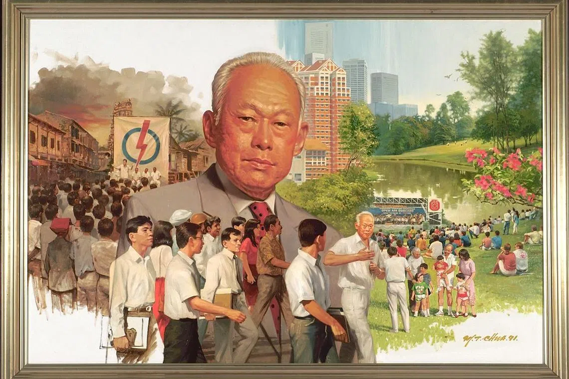 蔡名智先生的画洋溢着对未来的憧憬，新兴国家的气息与景象。（蔡扬提供）