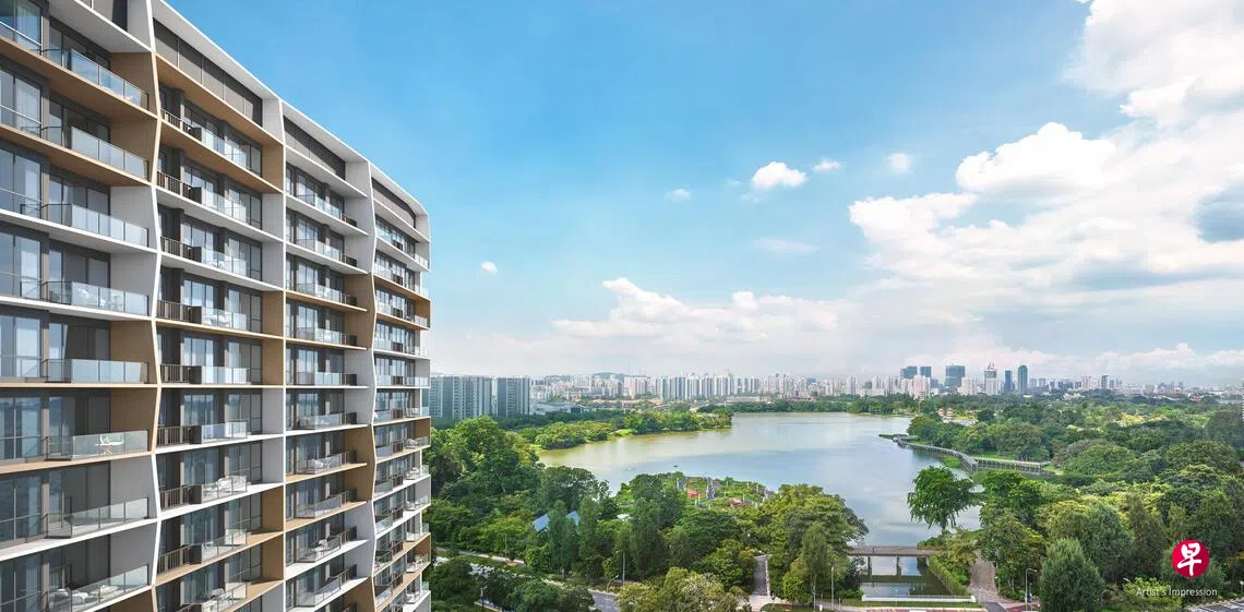 位于湖畔道（Lakeside Drive）并紧邻裕廊湖区（Jurong Lake District），拥有570个单位的“琉森嘉园”（Lucerne Grand）由五座17层高的住宅大楼组成，属于市场上少见的综合发展项目。 （构想图／城市发展提供）