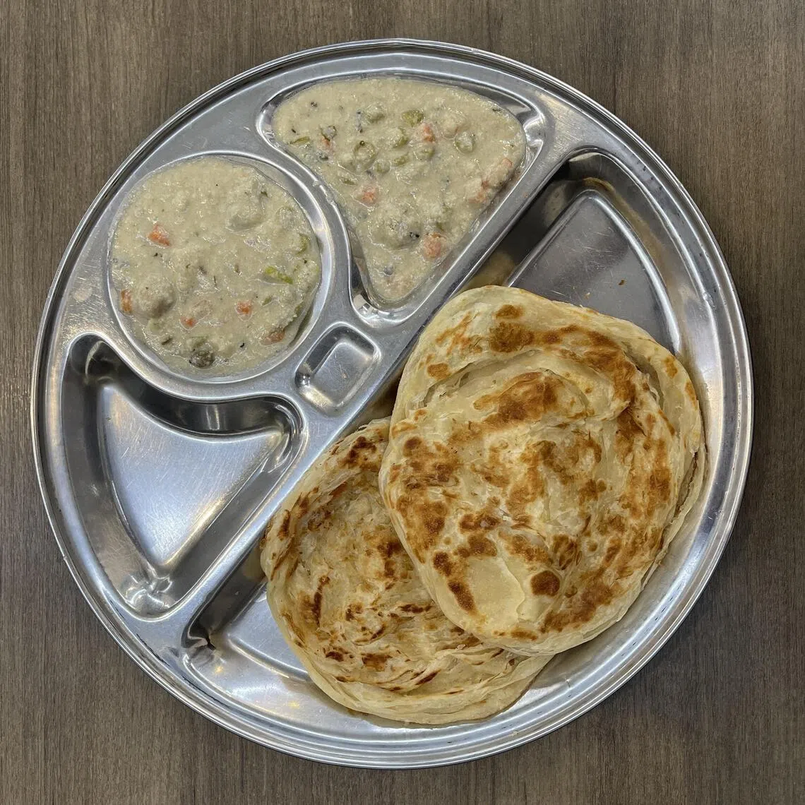 Komala Vilas印度面饼parotta，外酥内软，层次分明。（黄靖晶摄）