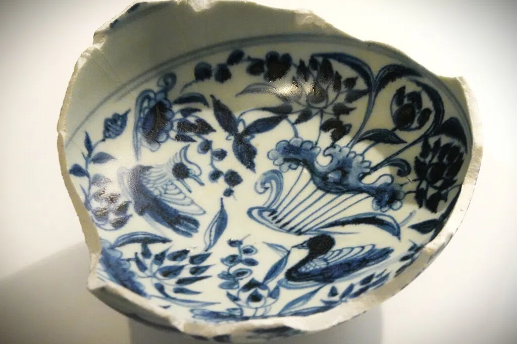 文鎮 古瓷 青花 年代品 清時代 「L475」長期保管品