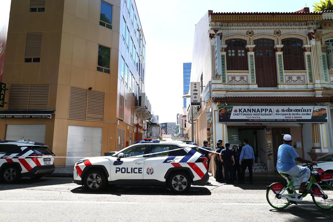 警方接获报案后封锁小巷展开调查。（庄耿闻摄）