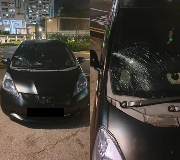 男驾驶在锡安路十字路口转弯时撞倒两名行人。（新加坡警察部队提供）