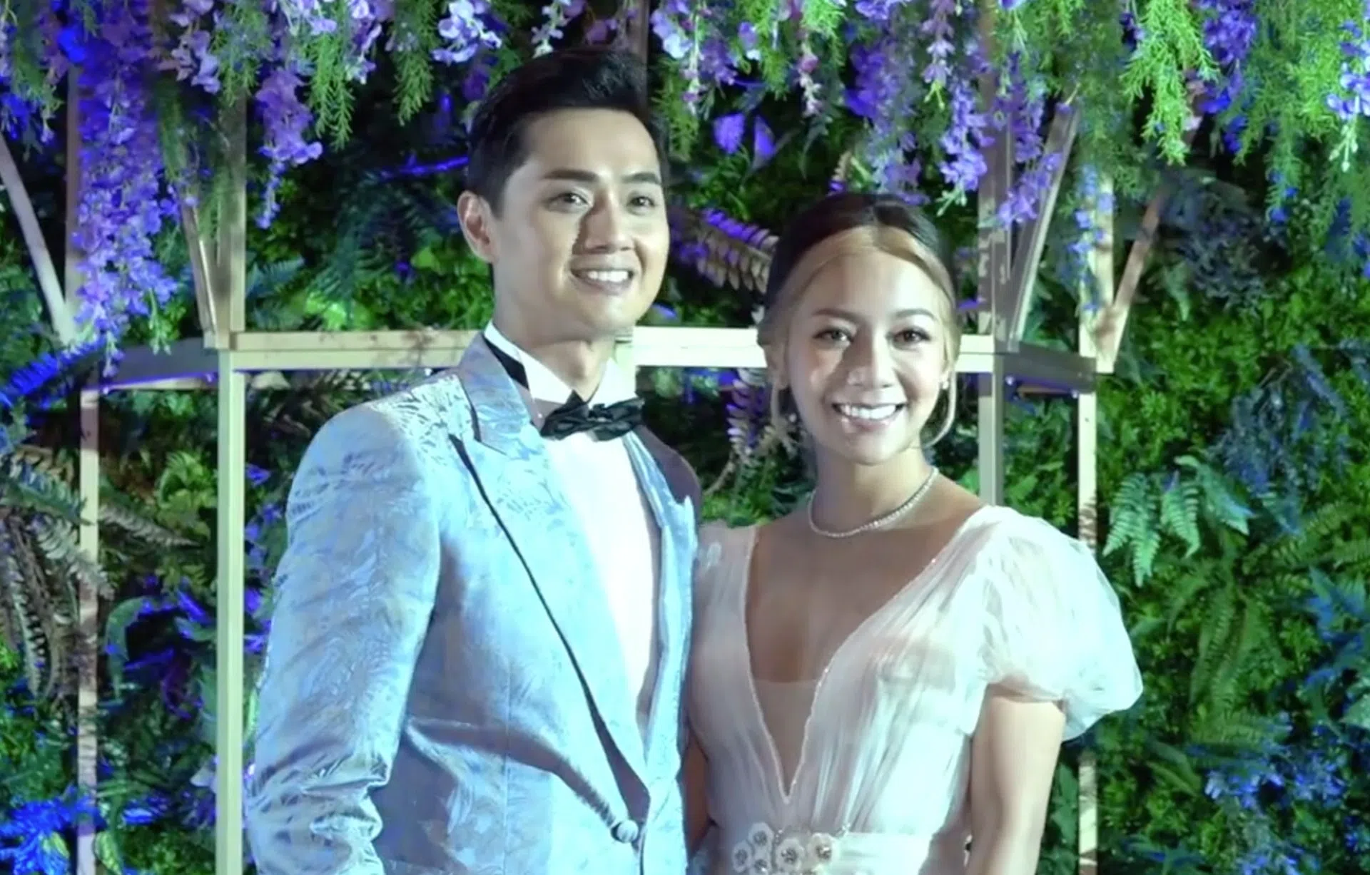 郑俊弘（左）与何雁诗排除万难终于结婚。（取自Instagram）