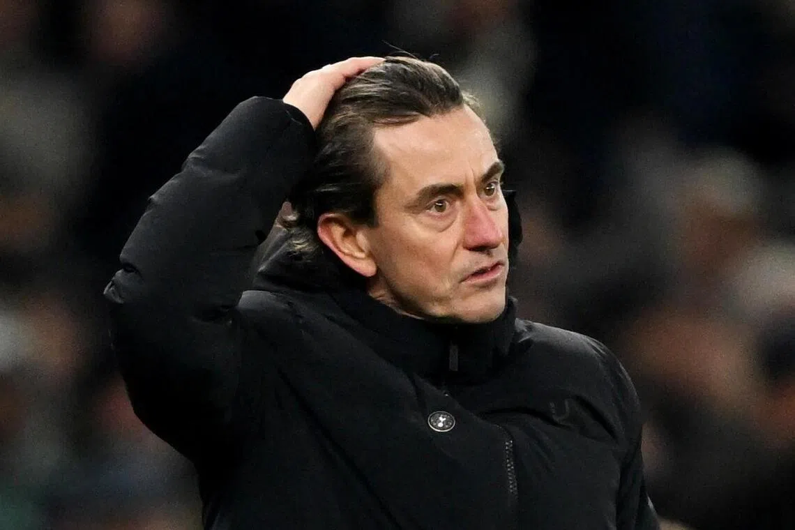 热刺主帅弗兰克的压力渐增，必须尽快改进球队表现。（路透社）