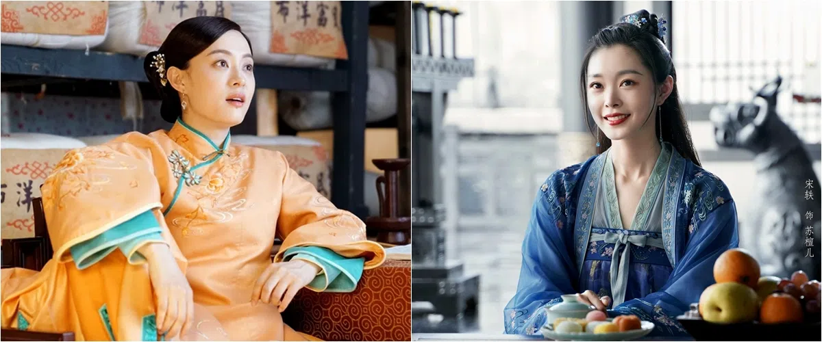 孙俪（左）在《那年花开月正圆》从江湖卖艺的少女一步步成为女富豪，宋轶（右）在《赘婿》中经商有成，将苏家布行发扬光大。（互联网）