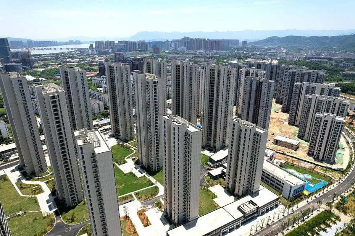 福州一正在建设中的新楼盘。（中新社）