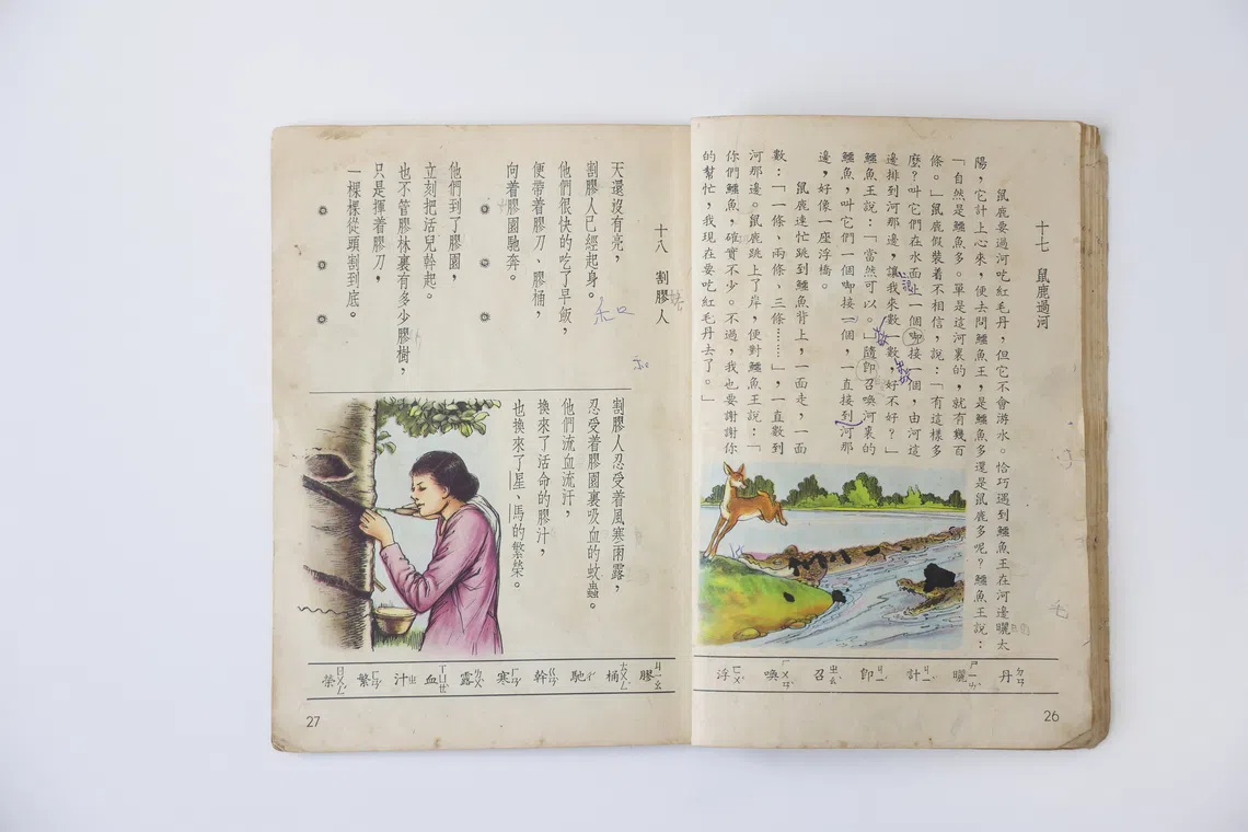 使用汉语拼音前，本地课本曾使用注音符号。