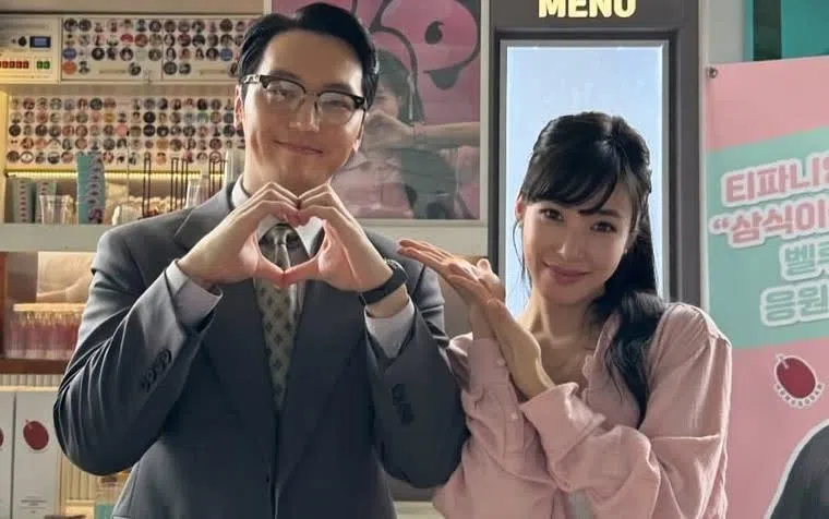 卞约汉（左）和Tiffany因《逆贫大叔》假戏真做。（互联网）