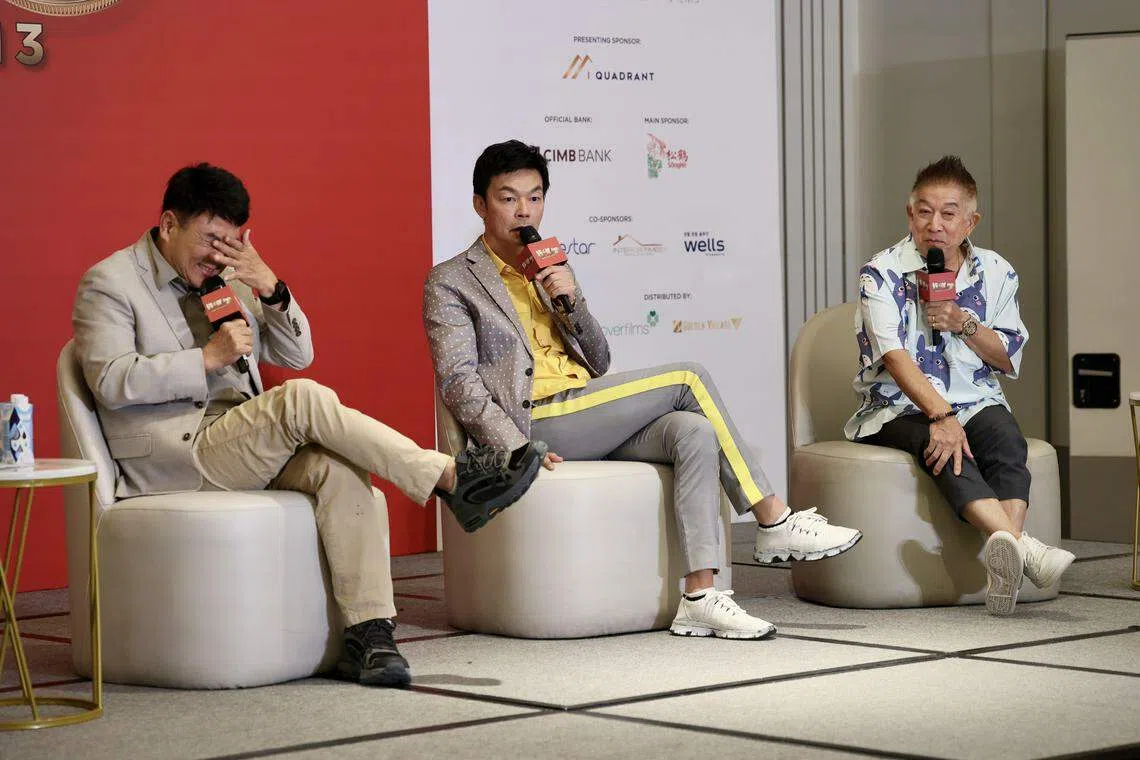 梁志强（左）、李国煌和程旭辉从《搞笑行动》至今已认识35年。（龙国雄摄）