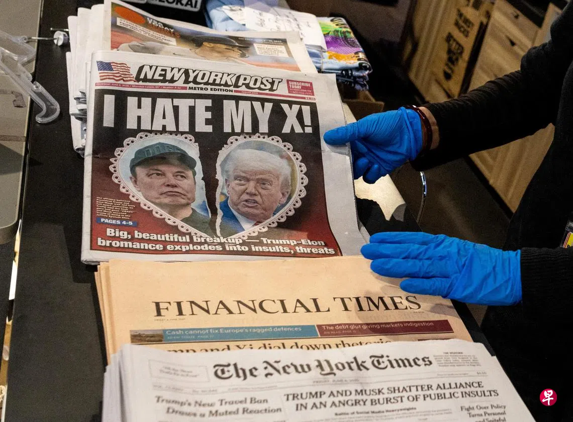 特朗普马斯克闹翻共和党人纷表态挺总统| 联合早报