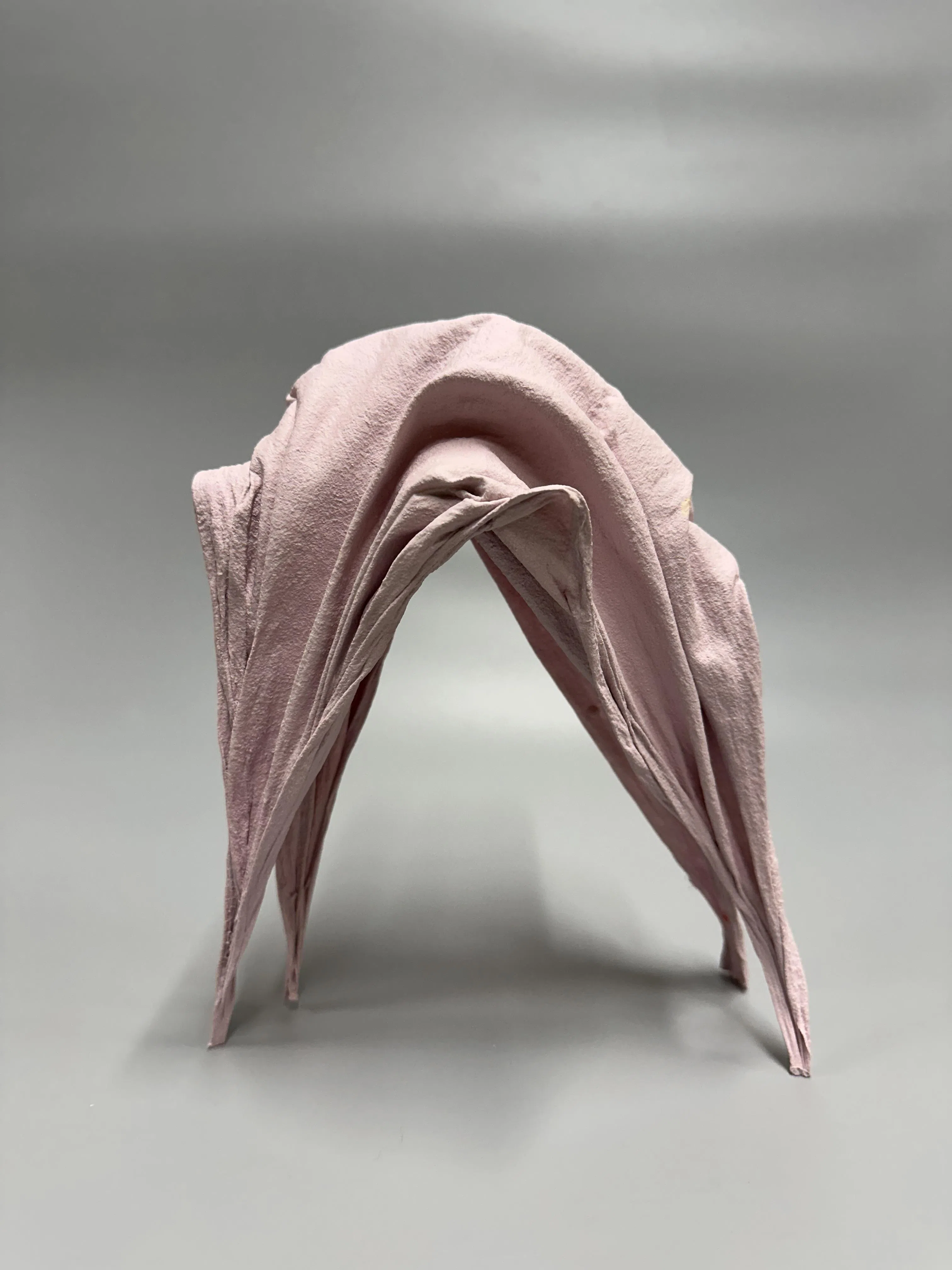 林善春在个展“静”展示的纤维瓷浆作品。（受访者提供）