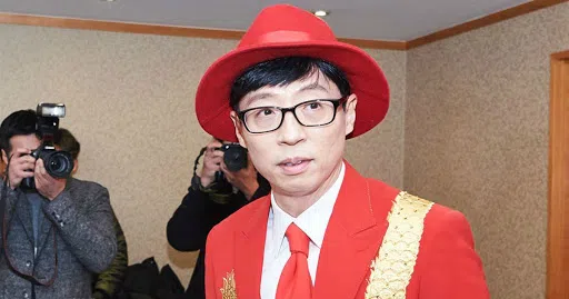 刘在锡在媒体活动上撇清性骚扰传闻。（互联网）