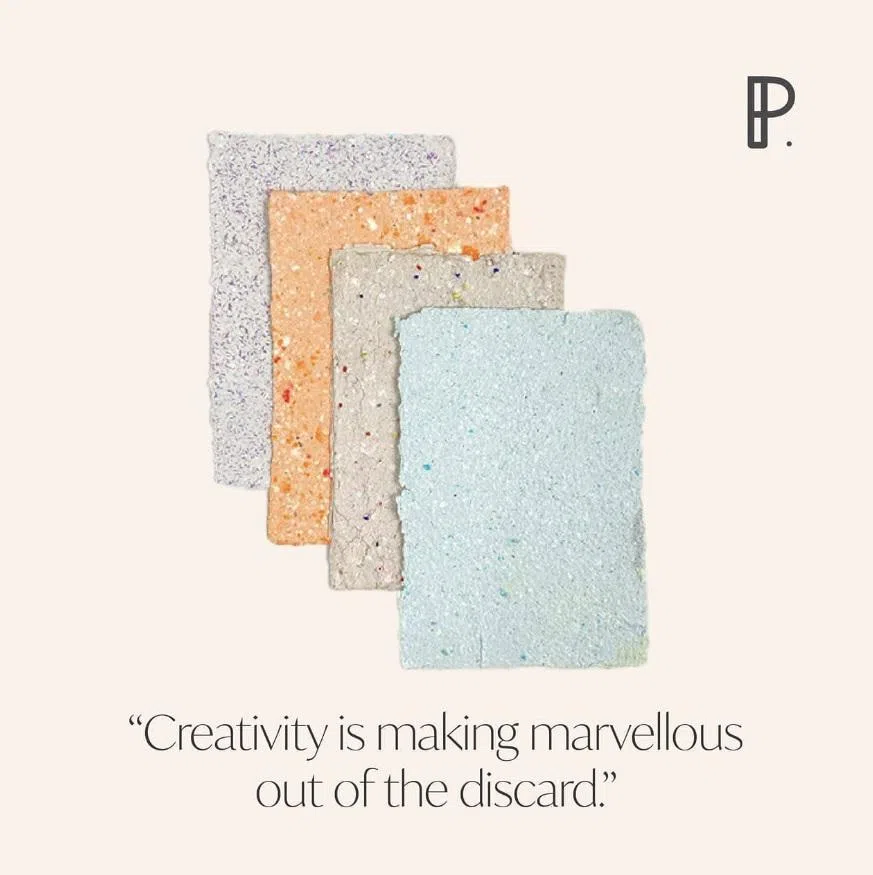 胡振辉在Print N Matters的IG贴文引用的文句：“创意就是用被丢弃的东西打造美妙。”（Print N Matters提供）