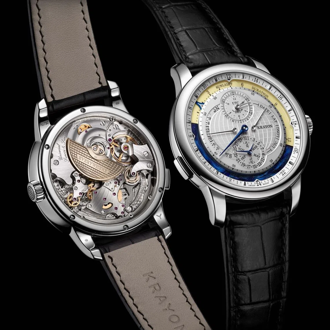 Krayon第一款代表作Everywhere，将复杂天文计算凝练于腕间。（Krayon提供）