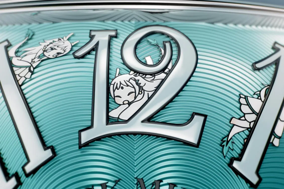 腕表中的瑞龙化身可爱小女孩，体现金田凉子的标志性设计。（法穆兰提供）