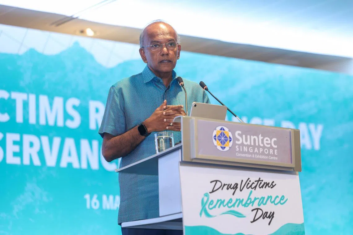 尚穆根说，我国必须坚定不移地维持对毒品零容忍的立场。（吴先邦摄）