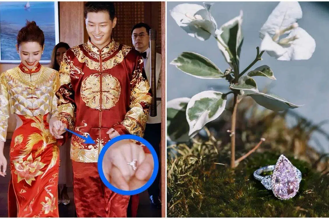 窦骁为爱妻何超莲精心打造求婚戒指。（互联网）