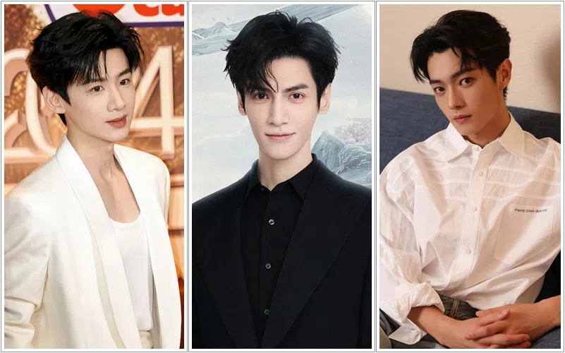 当红小生白敬亭（左起）、罗云熙和许凯上位一线之前曾是最耀眼的男二。（取自艺人、艺人工作室微博）