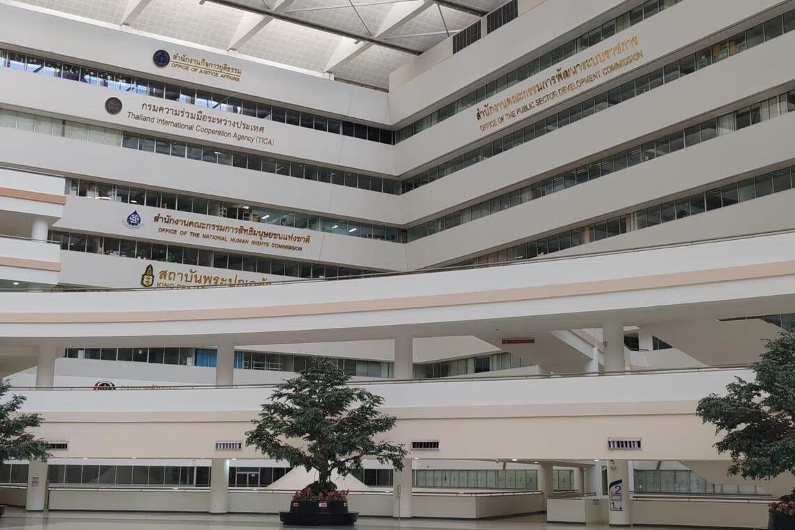 泰国东运会空手道场馆所在的B栋是许多泰国国家机构的办公室。（陈明耀摄）