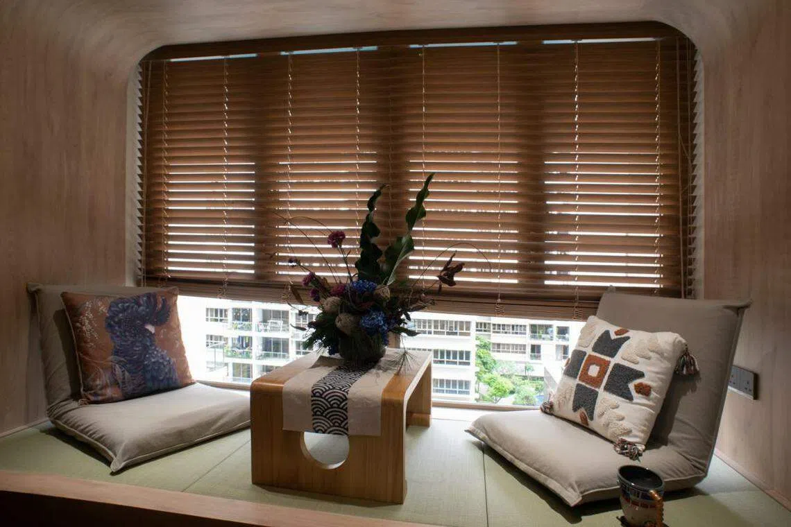 和风风格的房间，可灵活转换成茶室、客房或储藏室。（Pivot.sg）