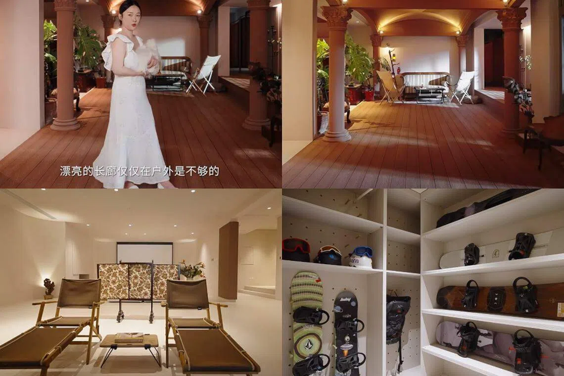 从视频中可见霍思燕的新家面积超大。（霍思燕小红书视频载图）