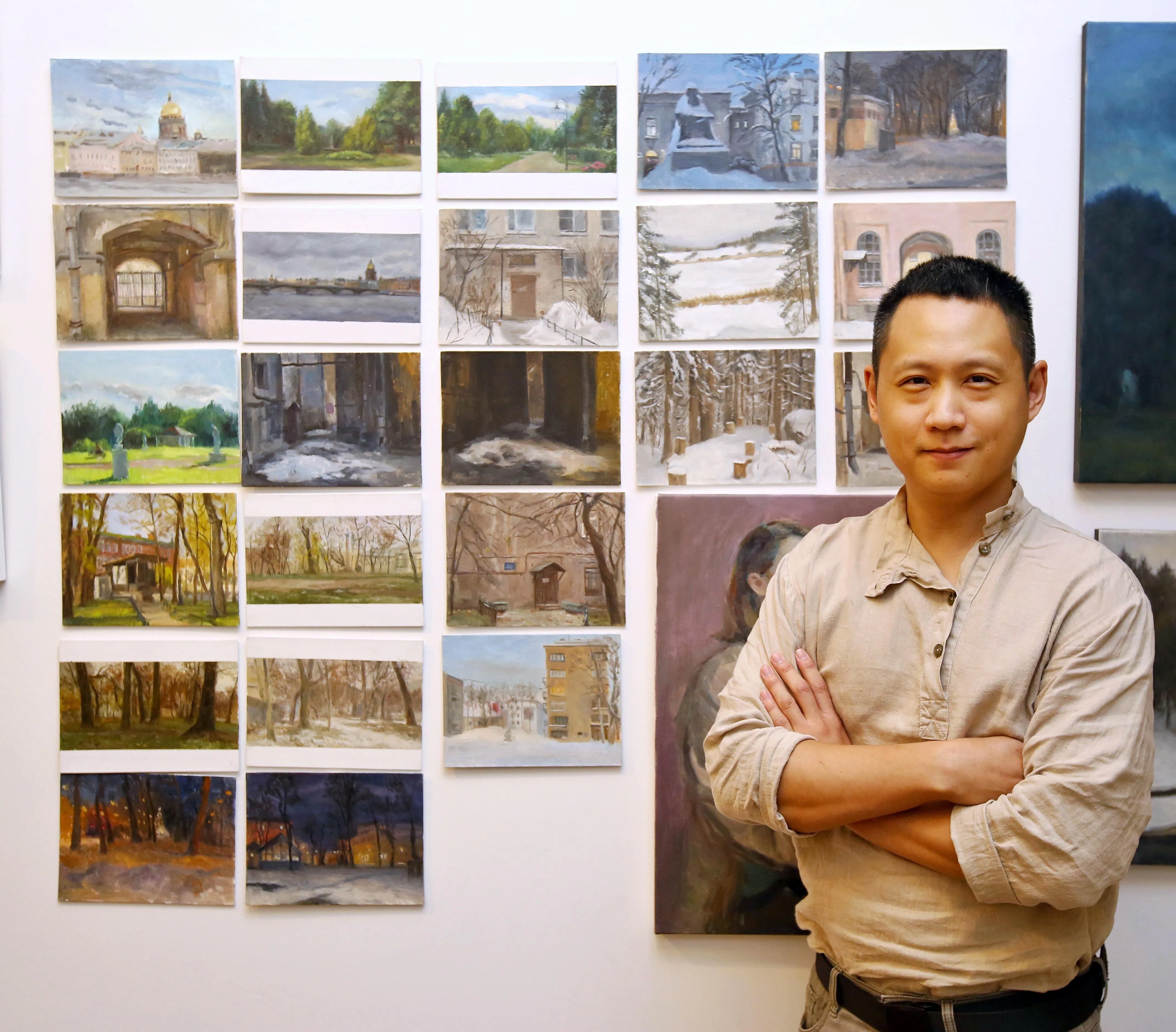 因为对俄罗斯文学和历史感兴趣，陈智伟远赴圣彼得堡列宾美术学院学艺。（特约摄影陈福洲摄）