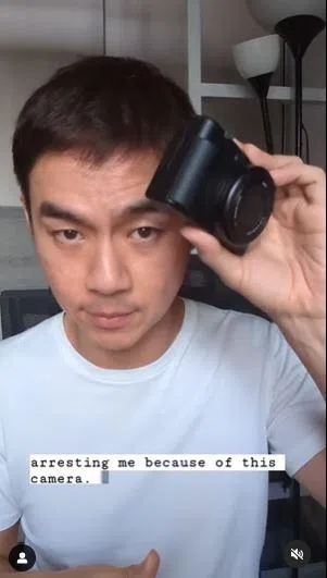 陈彦维在IG谈迪拜事件，他说，当时用手中的数码相机在迪拜购物中心外自拍。（取自艺人IG）