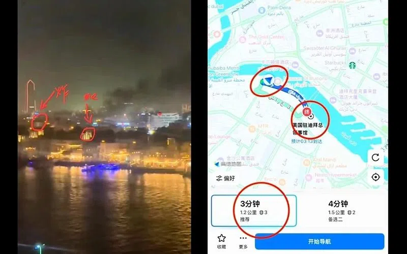蒋丽莎说，被袭击的轰炸点离他们的酒店不到1.3公里。（取自艺人社媒）