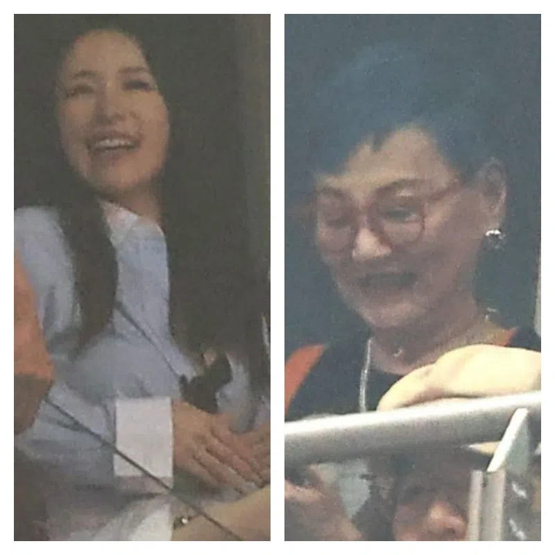 萧亚轩（左）和张小燕也前去为王力宏演唱会打气。（互联网）