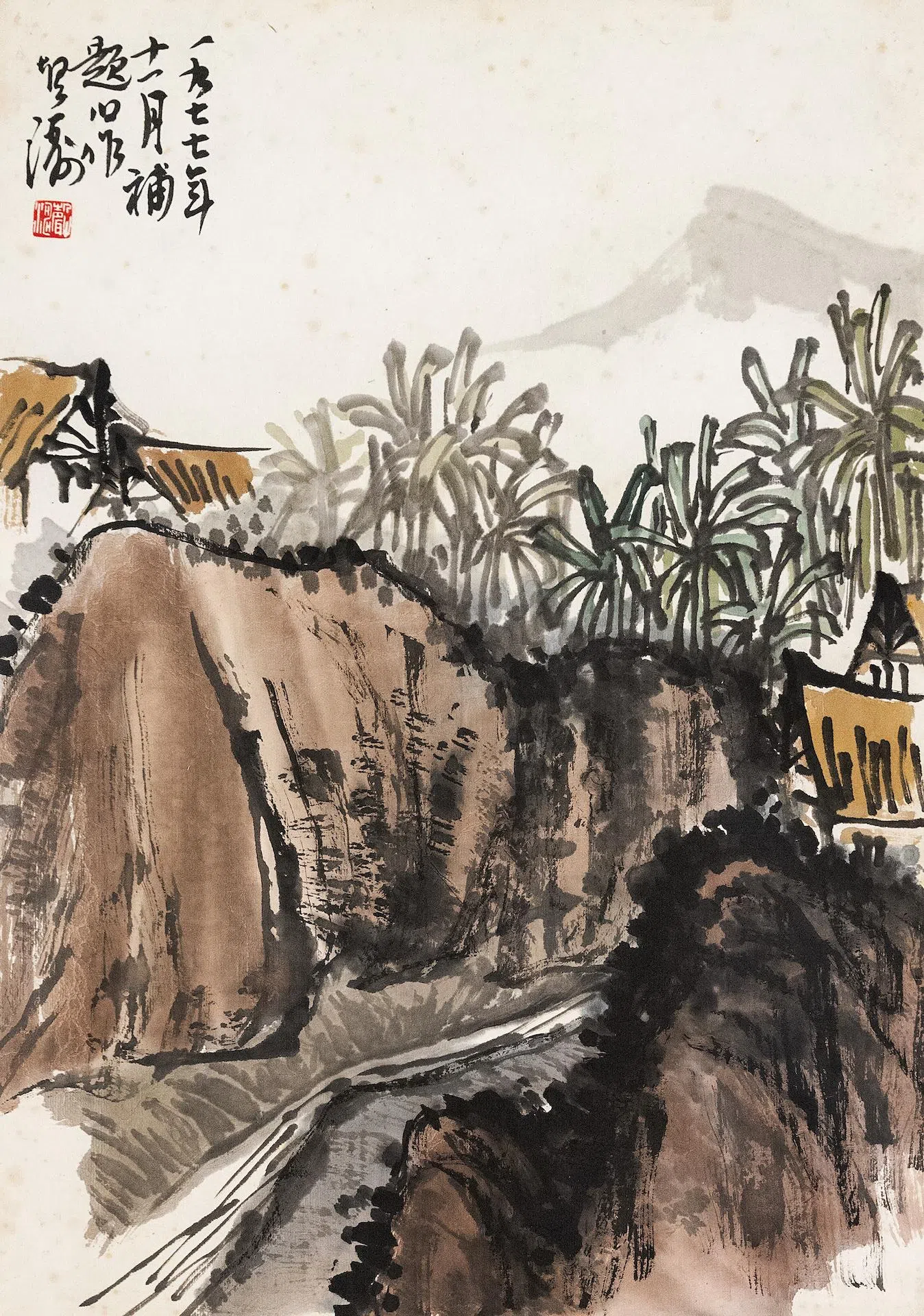 庄声涛早期水墨《无题》（1977）以海派写在地风貌。（集菁艺社提供）