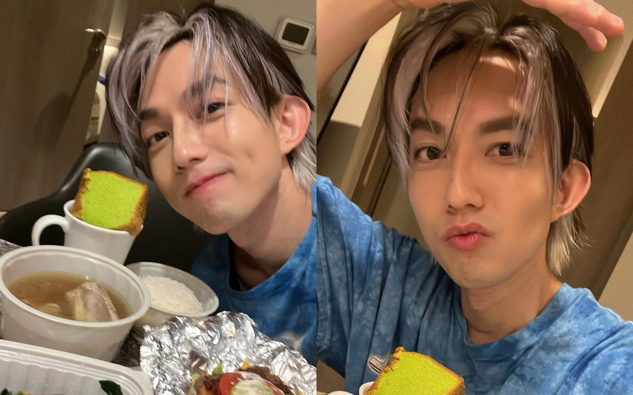 林宥嘉在IG晒出享用狮城美食的照片。（取自林宥嘉IG）