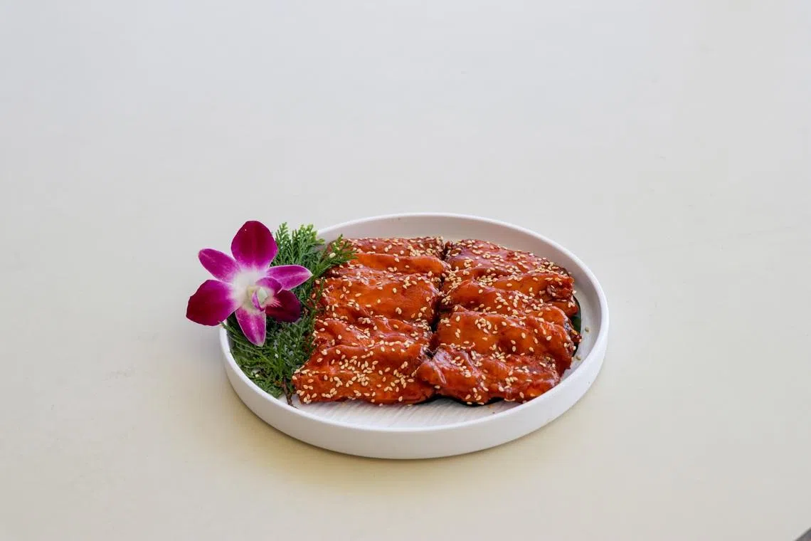 光明山普觉禅素食林的妈蜜素鳕鱼。（受访者提供）