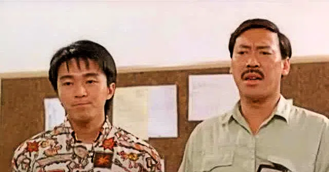 冯淬帆（右）和周星驰在1990年《师兄撞鬼》中合作。（互联网）