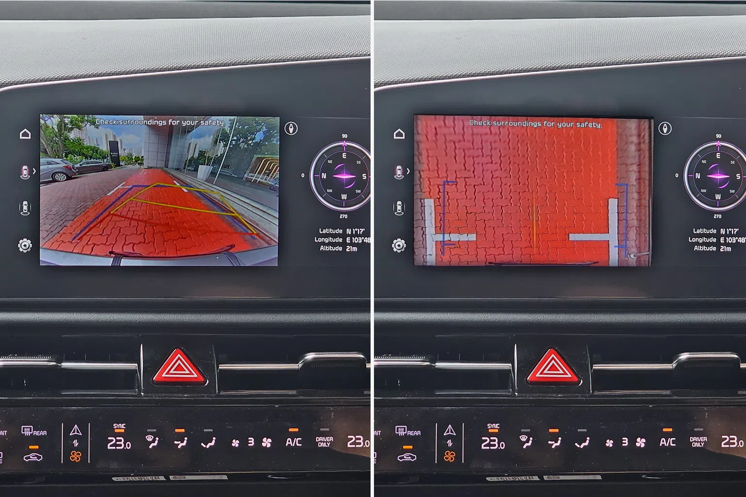 车子配备了直观的传感器，助你轻松完成平行停车。（图/新报业媒体）