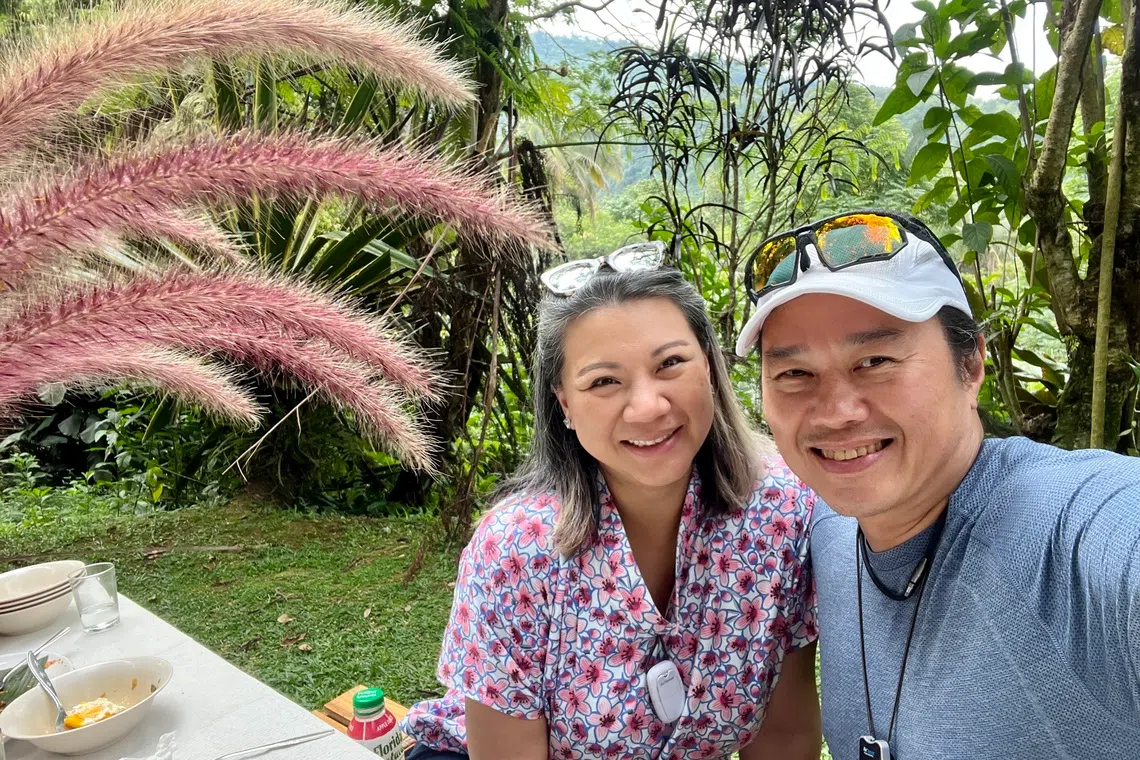 陈端能（左）和李渊祥再次走进婚姻，一起克服重组家庭的挑战。（受访者提供）